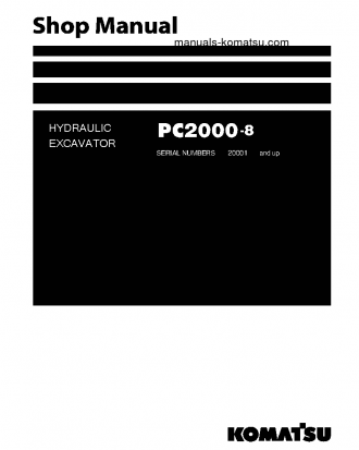 PC2000-8(JPN) S/N 20001-UP Shop (repair) manual (English)