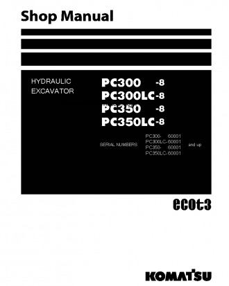 PC350-8(JPN)-WORK EQUIPMENT GREASE 100H S/N 60001-UP Shop (repair) manual (English)