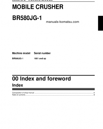 BR580JG-1(JPN) S/N 1001-UP Shop (repair) manual (English)