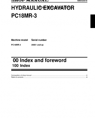 PC18MR-3(JPN) S/N 20001-UP Shop (repair) manual (English)