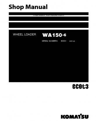 WA150-6(JPN) S/N 80001-UP Shop (repair) manual (English)