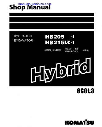 HB215LC-1(JPN) S/N 1001-UP Shop (repair) manual (English)