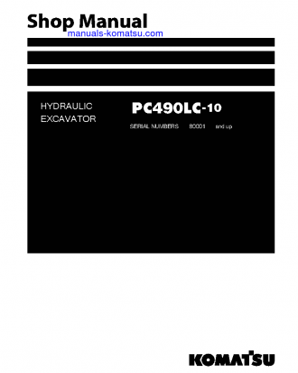 PC490LC-10(JPN) S/N 80001-UP Shop (repair) manual (English)