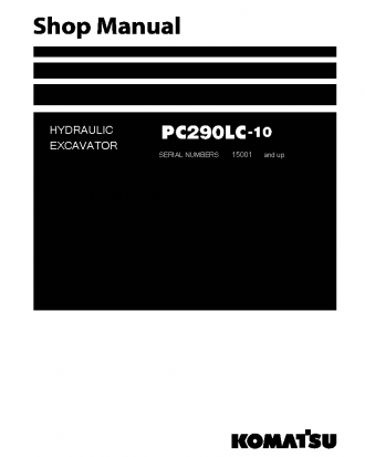 PC290LC-10(JPN) S/N 15001-UP Shop (repair) manual (English)
