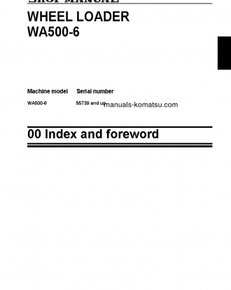 WA500-6(JPN)-STONE HANDLING SPEC. S/N 55739-UP Shop (repair) manual (English)