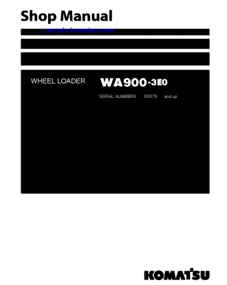 WA900-3(JPN)-E0, FOR KAL S/N 60079-UP Shop (repair) manual (English)