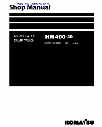 HM400-3(JPN)-R S/N 8001-UP Shop (repair) manual (English)