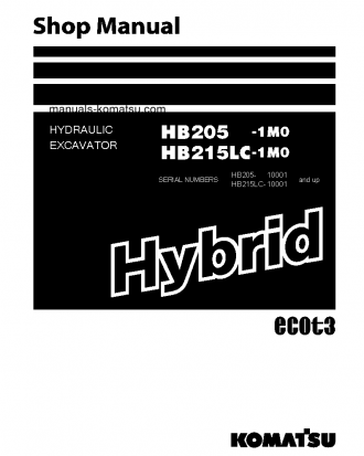HB215LC-1(JPN)-M0 S/N 10001-UP Shop (repair) manual (English)