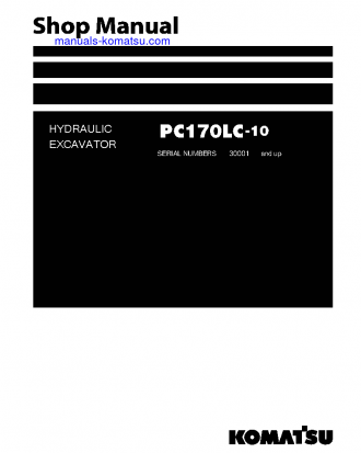 PC170LC-10(JPN) S/N 30001-UP Shop (repair) manual (English)