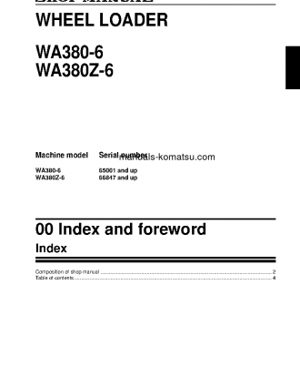 WA380-6(JPN) S/N 65001-UP Shop (repair) manual (English)