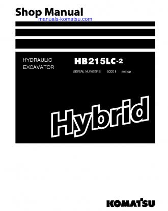 HB215LC-2(JPN) S/N 50001-UP Shop (repair) manual (English)