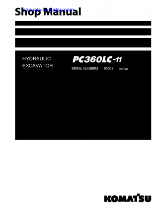 PC360LC-11(JPN) S/N 90001-UP Shop (repair) manual (English)