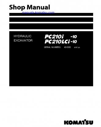 PC210LCI-10(JPN) S/N 451080-UP Shop (repair) manual (English)