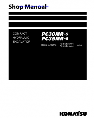 PC30MR-5(JPN) S/N 50001-UP Shop (repair) manual (English)