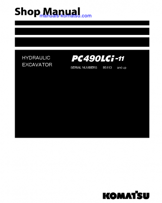 PC490LCI-11(JPN) S/N 85113-UP Shop (repair) manual (English)