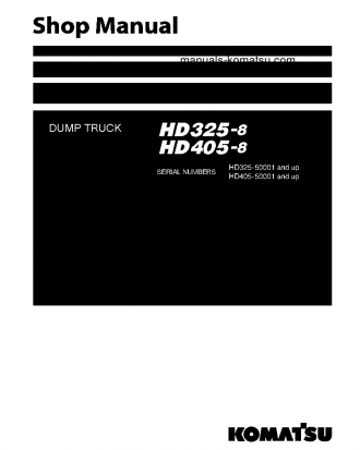 HD325-8(JPN) S/N 50001-UP Shop (repair) manual (English)