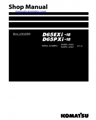 D65EXI-18(JPN) S/N 90997-91309 Shop (repair) manual (English)