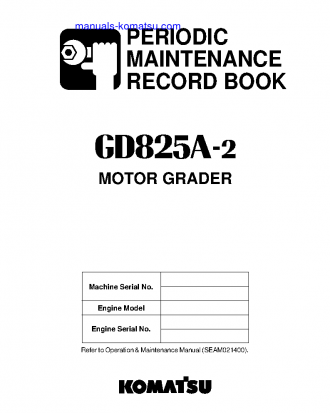 GD825A-2(JPN) S/N 11001-UP Operation manual (English)