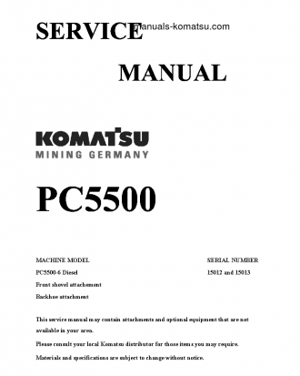 PC5500-6(DEU) S/N 15012-15012 Shop (repair) manual (English)
