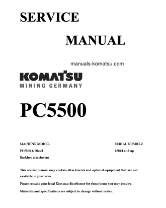 PC5500-6(DEU)-DIESEL S/N 15014-UP Shop (repair) manual (English)