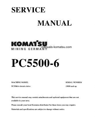 PC5500-6(DEU)-ELECTRIC MOTOR S/N 15050-UP Shop (repair) manual (English)