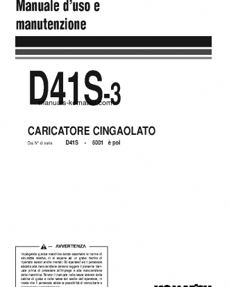 D41S-3(JPN) S/N 6001-UP Operation manual (Italian)