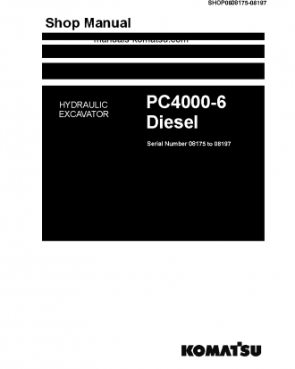 PC4000-6(DEU) S/N 08175-08197 Shop (repair) manual (English)