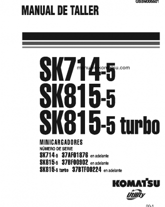 SK815-5(ITA) S/N 37BF00902-UP Shop (repair) manual (Spanish)