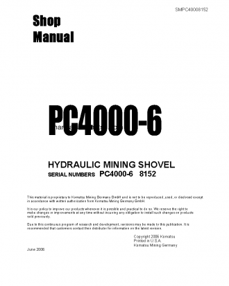 PC4000-6(DEU) S/N 08152 Shop (repair) manual (English)