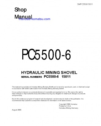 PC5500-6(DEU) S/N 15011-15011 Shop (repair) manual (English)