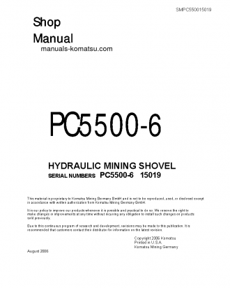 PC5500-6(DEU) S/N 15019 Shop (repair) manual (English)