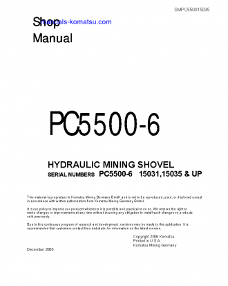 PC5500-6(DEU) S/N 15031 Shop (repair) manual (English)
