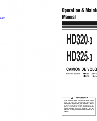 HD325-3(JPN) S/N 1501-1593 Operation manual (Spanish)