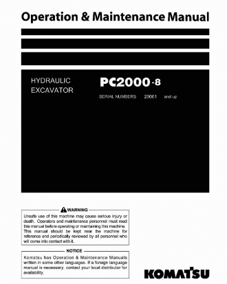PC2000-8(JPN) S/N 20001-20149 Operation manual (English)