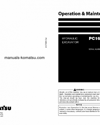 PC160LC-8(THA) S/N C20001-UP Operation manual (English)