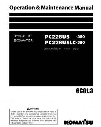 PC228US-3(JPN)-E0 S/N 41974-UP Operation manual (English)