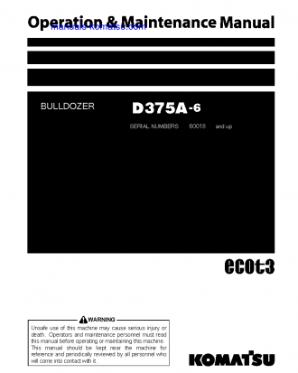 D375A-6(JPN) S/N 60018-60533 Operation manual (English)