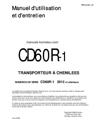 CD60R-1(JPN) S/N 2012-UP Operation manual (French)