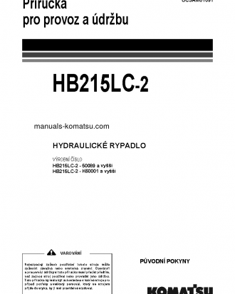 HB215LC-2(GBR) S/N 50089-UP Operation manual (Czech)