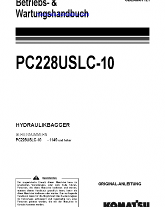 PC228USLC-10(GBR) S/N 1149-UP Operation manual (German)