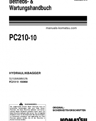 PC210-10(GBR) S/N K60464-K60464 Operation manual (German)