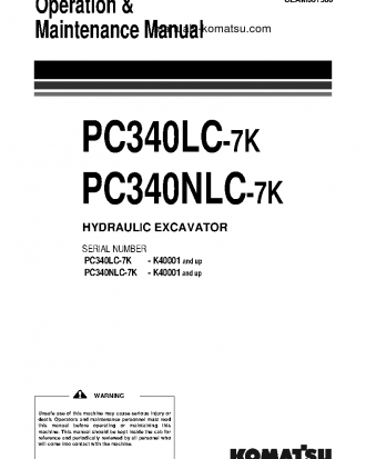 PC340LC-7(GBR)-K S/N K40001-UP Operation manual (English)
