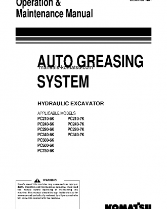 PC210-7(GBR)-K S/N 0-UP Operation manual (English)