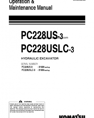 PC228USLC-3(GBR) S/N 31959-UP Operation manual (English)