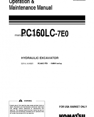 PC160LC-7(GBR)-TIER 3 S/N K45001-UP Operation manual (English)