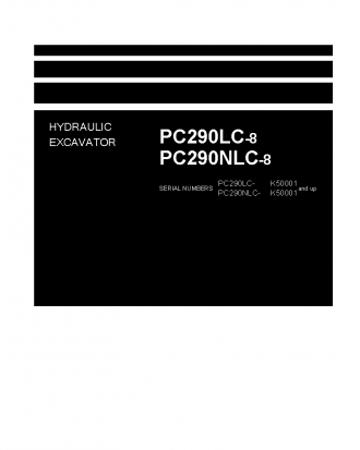 PC290NLC-8(GBR) S/N K50001-UP Shop (repair) manual (English)