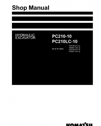 PC210-10(GBR) S/N K60001-UP Shop (repair) manual (English)