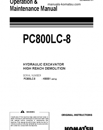 PC800LC-8(GBR)-HIGH REACH DEMOLITION S/N K50001-UP Operation manual (English)