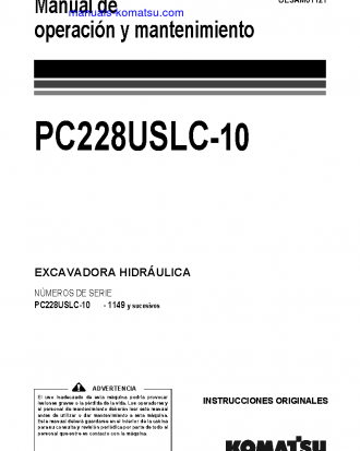 PC228USLC-10(GBR) S/N 1149-UP Operation manual (Spanish)