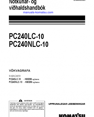 PC240LC-10(GBR) S/N K60256-UP Operation manual (Icelandic)